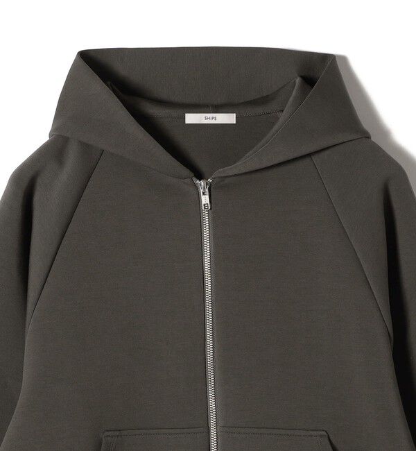 SHIPS for women「〈洗濯機可能〉ダンボール フーディー ジップ ブルゾン」|パーカー|