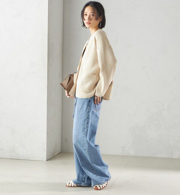 SHIPS for women「〈手洗い可能〉ワンポイント 刺繍 Vネック カーディガン」|カーディガン|