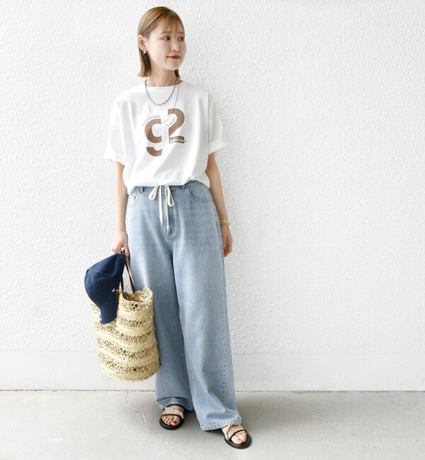 SHIPS for women「【SHIPS別注】81BRANCA:ロゴ 5分袖 TEE」|Tシャツ・カットソー|