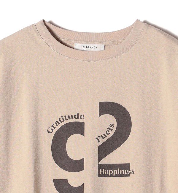 SHIPS for women「【SHIPS別注】81BRANCA:ロゴ 5分袖 TEE」|Tシャツ・カットソー|