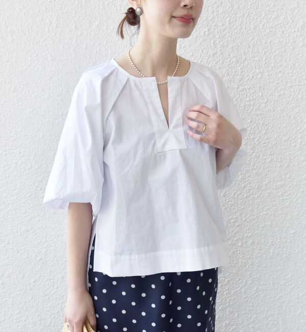 SHIPS for women「〈手洗い可能〉ストライプ バルーン ブラウス」|シャツ・ブラウス|