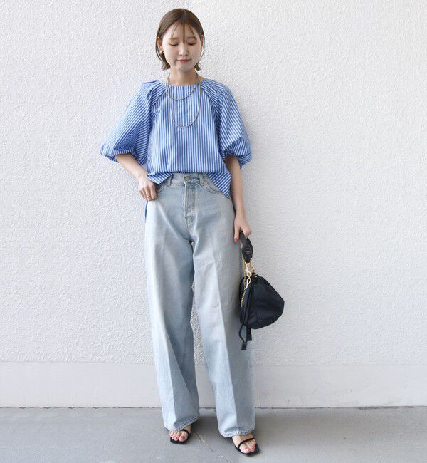 SHIPS for women「〈手洗い可能〉ストライプ バルーン ブラウス」|シャツ・ブラウス|