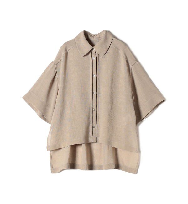 SHIPS for women「〈手洗い可能〉麻調 メッシュ 半袖 ビッグ シャツ」|シャツ・ブラウス|