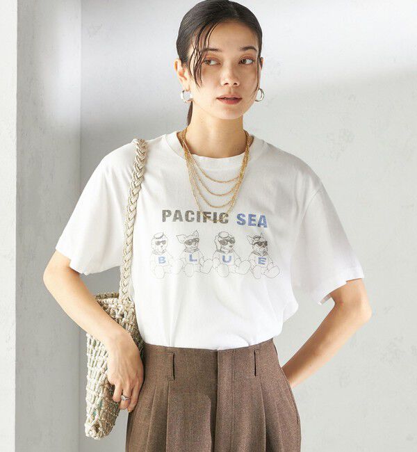 SHIPS for women「【SHIPS別注】Odub:〈手洗い可能〉プリント TEE」|Tシャツ・カットソー|