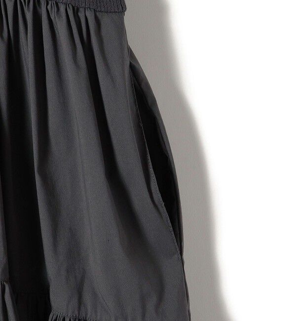 SHIPS for women「〈手洗い可能〉コットン リブ ノースリーブ &times; 布帛 スカート ワンピース」|ワンピース|