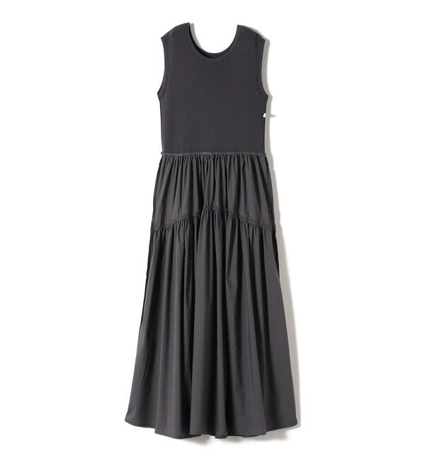 SHIPS for women「〈手洗い可能〉コットン リブ ノースリーブ &times; 布帛 スカート ワンピース」|ワンピース|