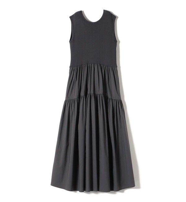 SHIPS for women「〈手洗い可能〉コットン リブ ノースリーブ &times; 布帛 スカート ワンピース」|ワンピース|