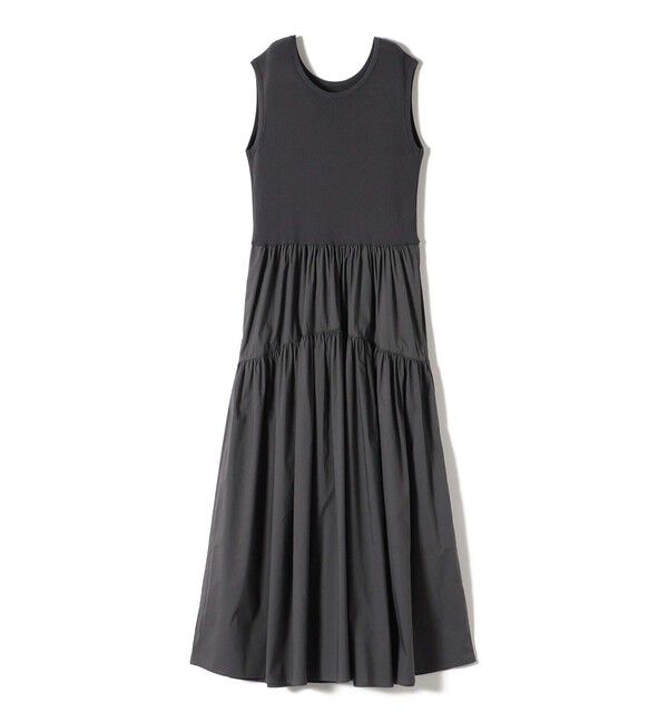 SHIPS for women「〈手洗い可能〉コットン リブ ノースリーブ &times; 布帛 スカート ワンピース」|ワンピース|