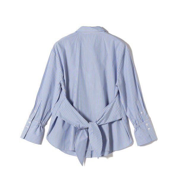 SHIPS for women「【WEB限定】〈手洗い可能〉ストライプ 2WAY リボン シャツ」|シャツ・ブラウス|