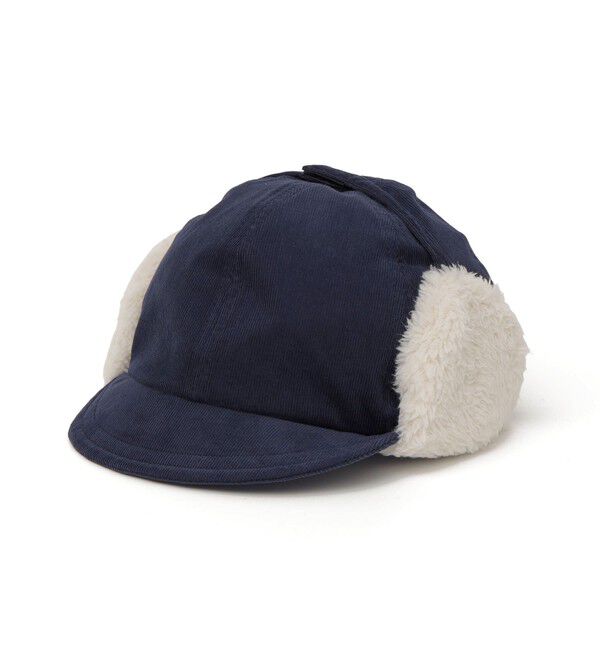 SHIPS KIDS「SHIPS KIDS:ベビー ボア コーデュロイ フライト キャップ」|キャップ・キャスケット|ネイビー