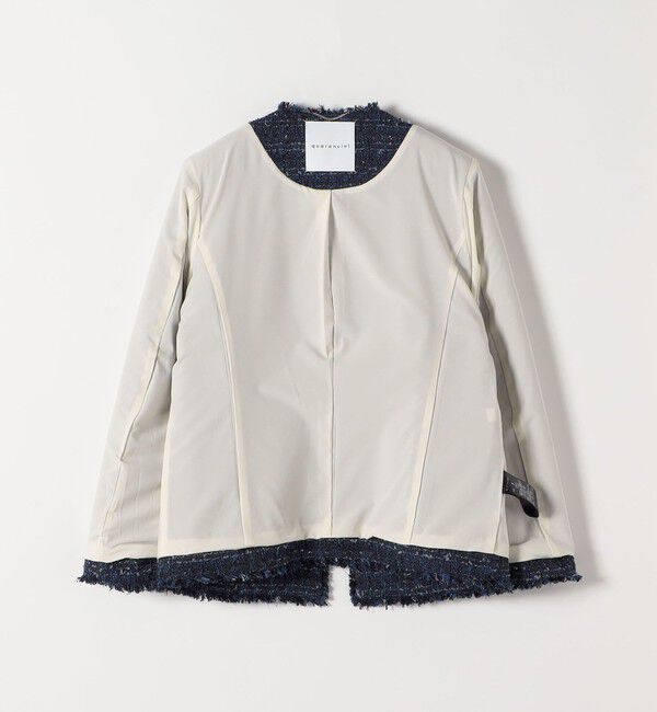 quaranciel「quaranciel: ツイード ノーラペル フリンジ ジャケット」|ノーカラージャケット|