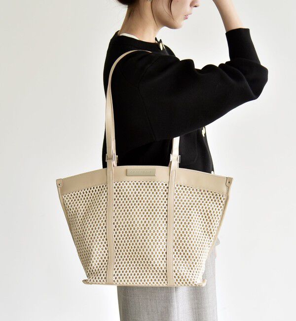 quaranciel「quaranciel: 2way ハンドル メッシュ トートバッグ」|トートバッグ|ナチュラル