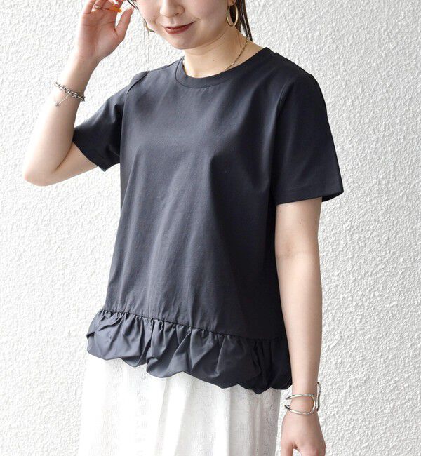 SHIPS any「《予約》SHIPS any:〈多機能/洗濯機可能〉マルチファンクション ドッキング ヘム コンパクト TEE」|Tシャツ・カットソー|