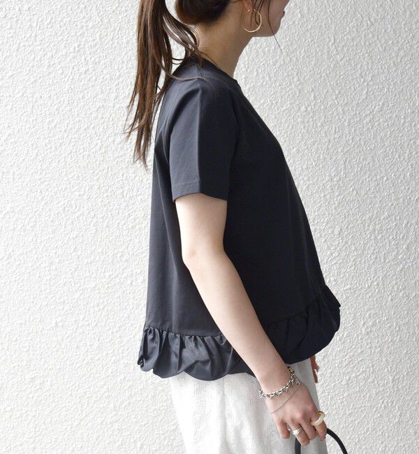 SHIPS any「《予約》SHIPS any:〈多機能/洗濯機可能〉マルチファンクション ドッキング ヘム コンパクト TEE」|Tシャツ・カットソー|