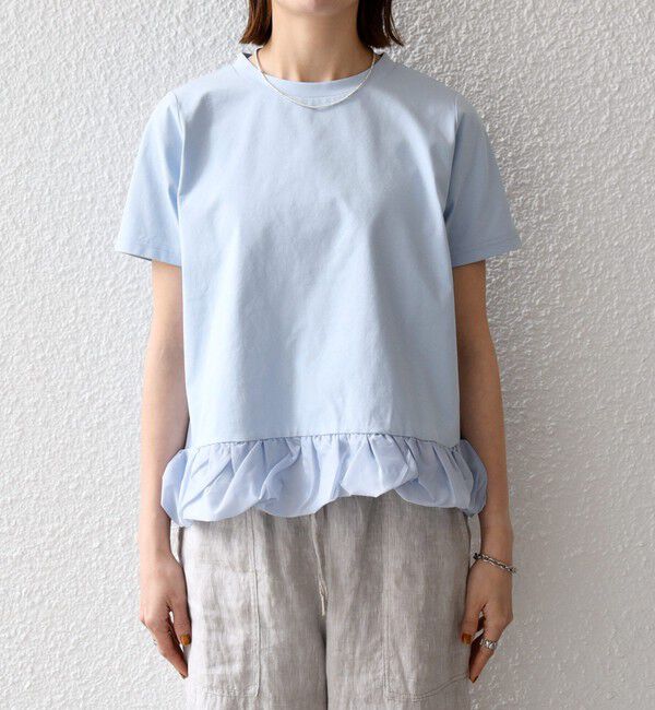 SHIPS any「《予約》SHIPS any:〈多機能/洗濯機可能〉マルチファンクション ドッキング ヘム コンパクト TEE」|Tシャツ・カットソー|