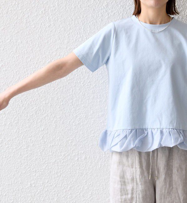 SHIPS any「《予約》SHIPS any:〈多機能/洗濯機可能〉マルチファンクション ドッキング ヘム コンパクト TEE」|Tシャツ・カットソー|