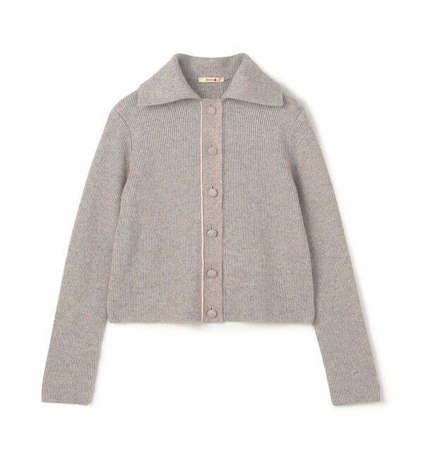 BACCA「ラメウール フラットカラーニットカーディガン」|ニット・セーター|16 グレー系