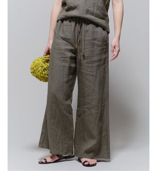 IENA LA BOUCLE「IENA LA BOUCLE リネンブロードイージーパンツ」|その他|グレー