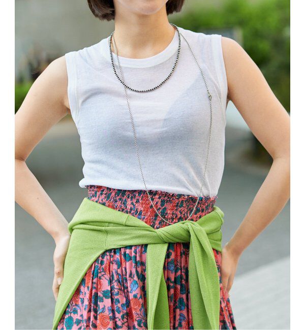 IENA LA BOUCLE「《追加》IENA LA BOUCLE 水撚りガスフライスノースリーブ」|Tシャツ・カットソー|