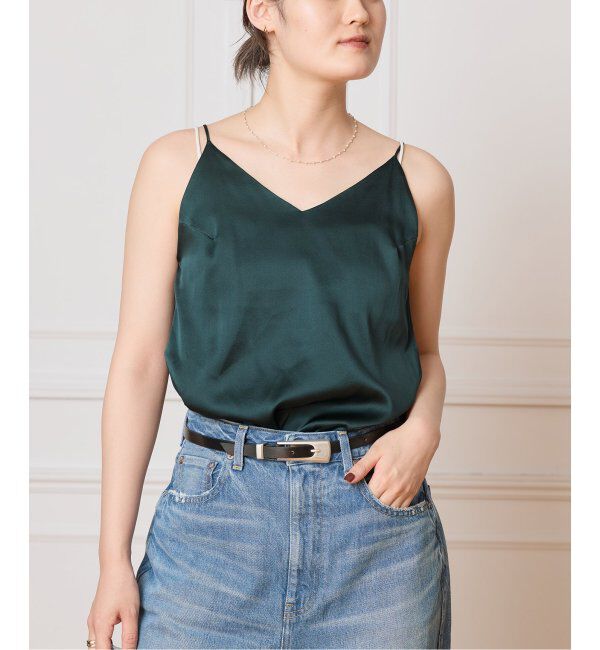 IENA LA BOUCLE「IENA LA BOUCLE ウォッシャブルシルクMIXキャミソール」|キャミソール|グリーン