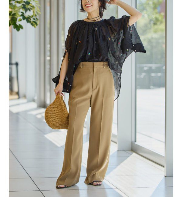 IENA LA BOUCLE「IENA LA BOUCLE フラワー刺繍ボレロブラウス」|シャツ・ブラウス|