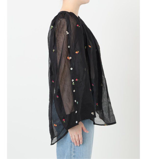 IENA LA BOUCLE「IENA LA BOUCLE フラワー刺繍ボレロブラウス」|シャツ・ブラウス|