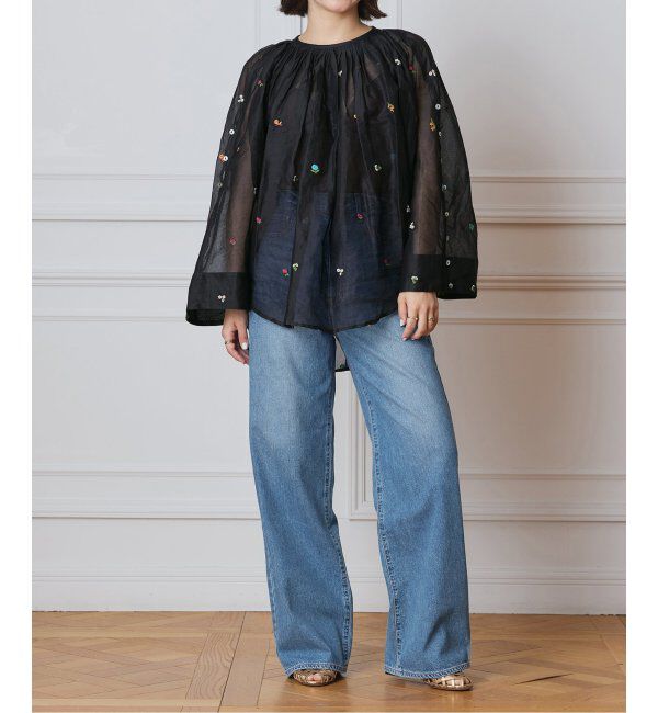 IENA LA BOUCLE「IENA LA BOUCLE フラワー刺繍ボレロブラウス」|シャツ・ブラウス|