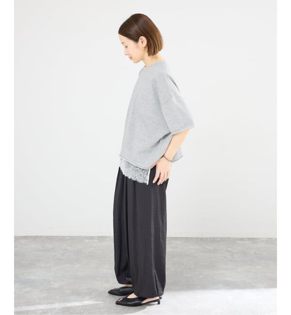 IENA「《追加3予約》LEVITA コットンハーフスリーブプルオーバー」|ニット・セーター|