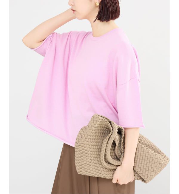 IENA「《追加3予約》LEVITA コットンハーフスリーブプルオーバー」|ニット・セーター|