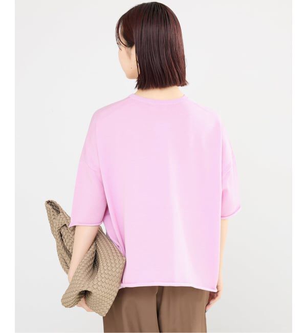 IENA「《追加3予約》LEVITA コットンハーフスリーブプルオーバー」|ニット・セーター|