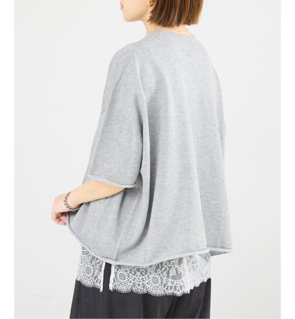 IENA「《追加3予約》LEVITA コットンハーフスリーブプルオーバー」|ニット・セーター|