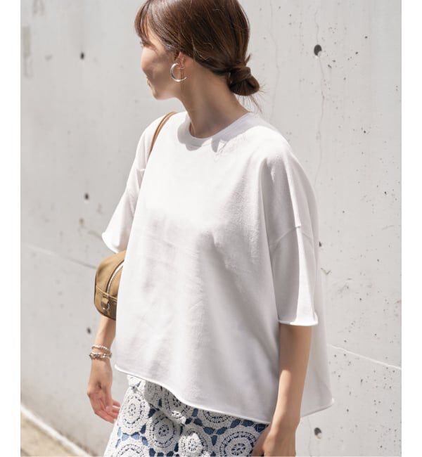 IENA「《追加3予約》LEVITA コットンハーフスリーブプルオーバー」|ニット・セーター|