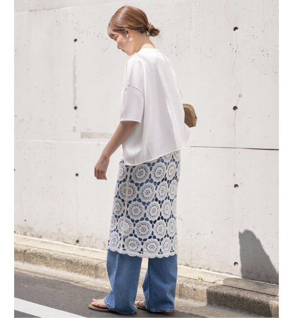 IENA「《追加3予約》LEVITA コットンハーフスリーブプルオーバー」|ニット・セーター|