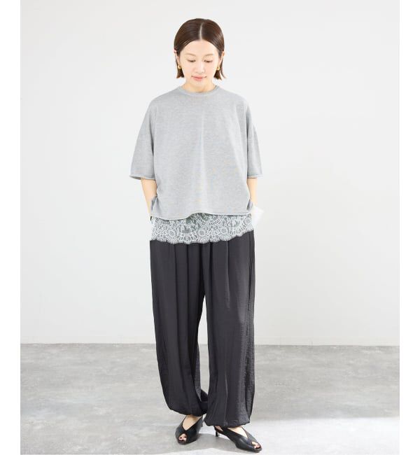 IENA「《追加3予約》LEVITA コットンハーフスリーブプルオーバー」|ニット・セーター|