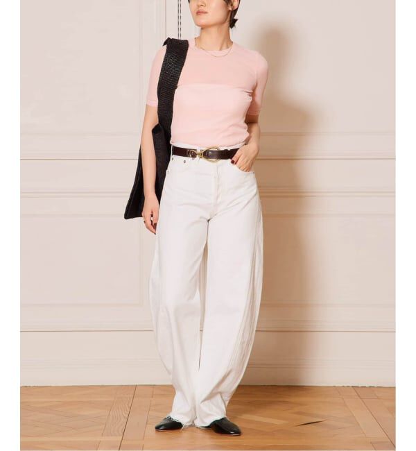 IENA LA BOUCLE「《追加2》IENA LA BOUCLE 水撚りガスフライス半袖プルオーバー」|Tシャツ・カットソー|