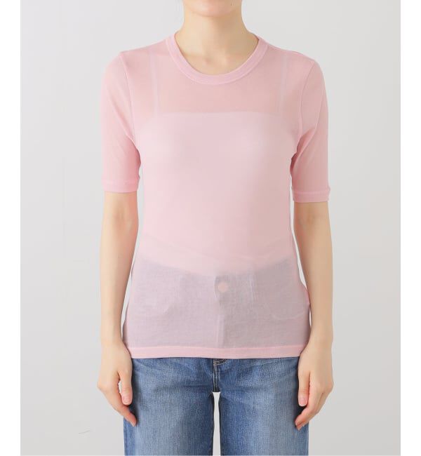 IENA LA BOUCLE「《追加2》IENA LA BOUCLE 水撚りガスフライス半袖プルオーバー」|Tシャツ・カットソー|