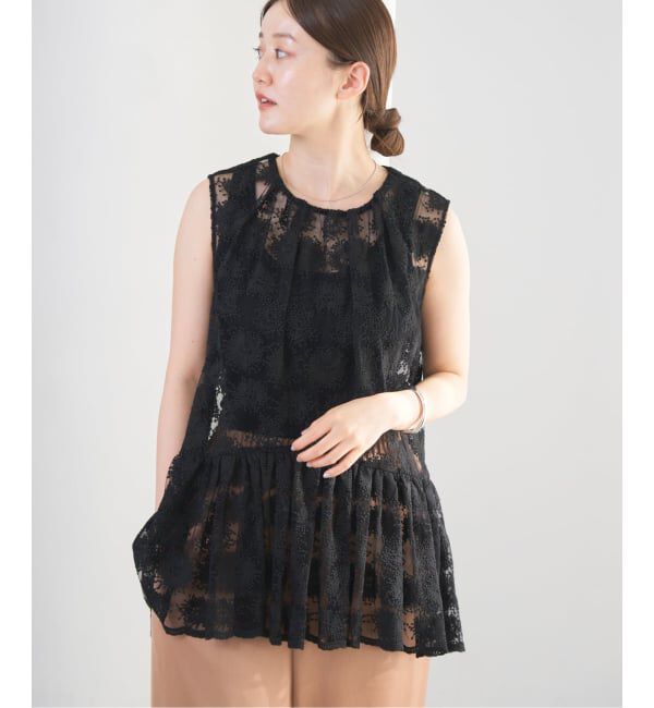 IENA「フラワーレース ペプラムブラウス」|シャツ・ブラウス|