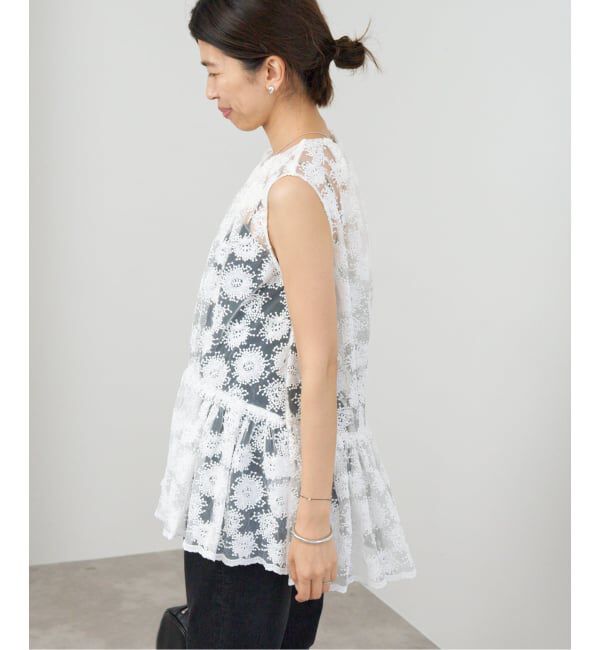 IENA「フラワーレース ペプラムブラウス」|シャツ・ブラウス|
