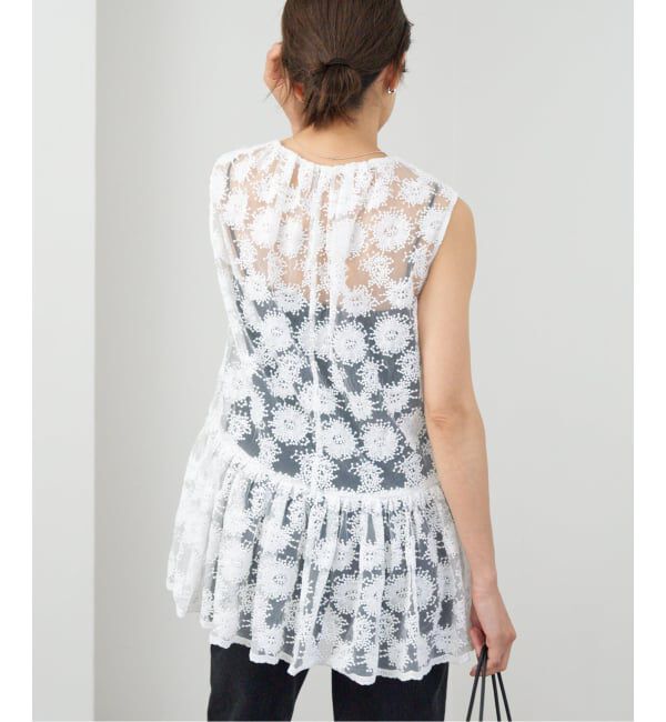 IENA「フラワーレース ペプラムブラウス」|シャツ・ブラウス|