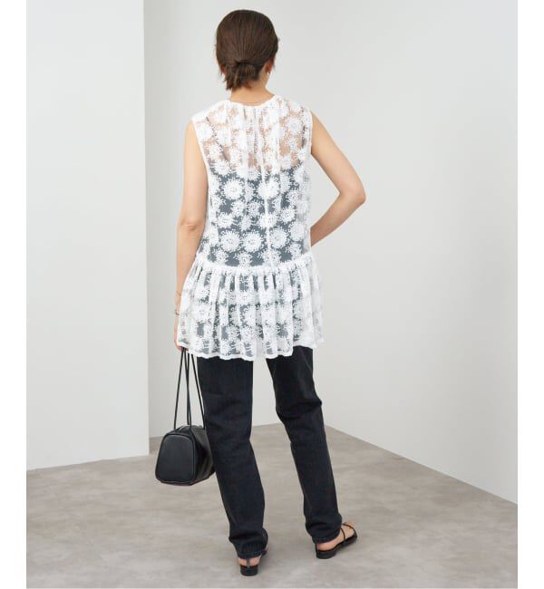 IENA「フラワーレース ペプラムブラウス」|シャツ・ブラウス|