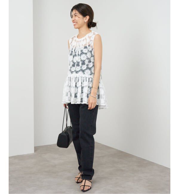 IENA「フラワーレース ペプラムブラウス」|シャツ・ブラウス|