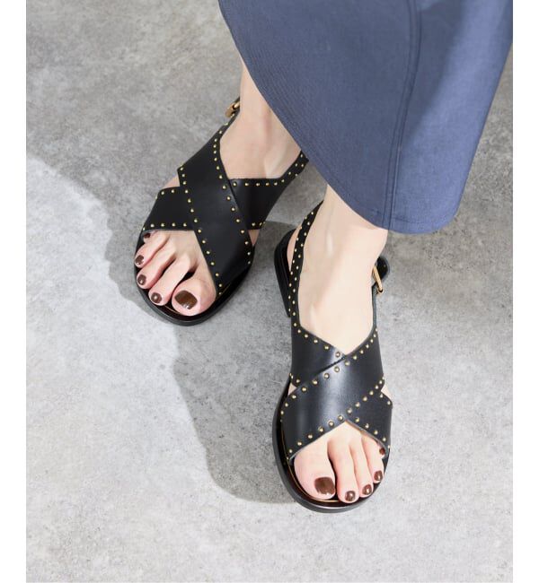 IENA「CASTELLANO/カステラーノ studs sandal サンダル MARIANNA VACCHETA」|サンダル|ブラック