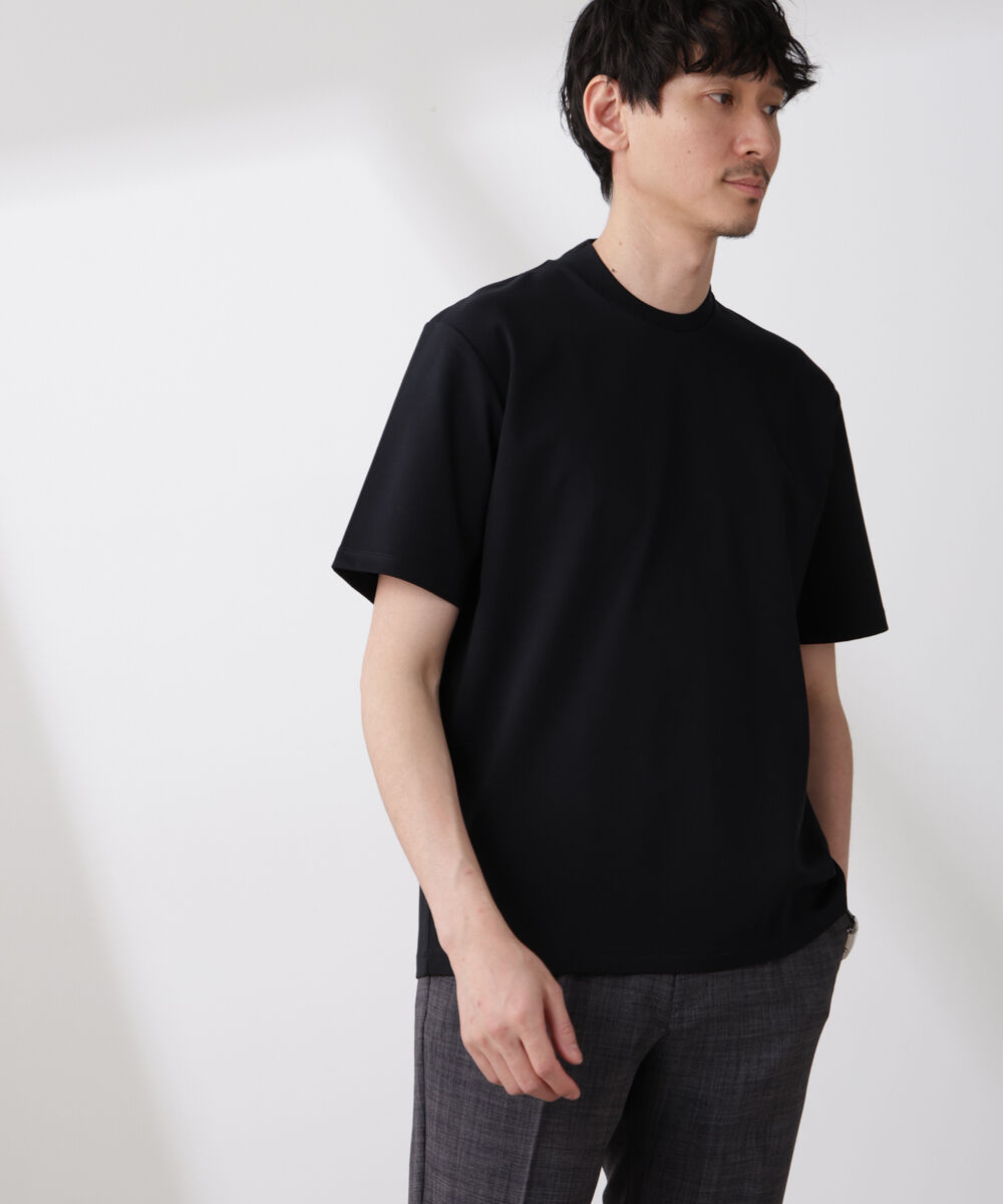 nano･universe「ジャケT(R) プレミアム クルーネック 半袖」|Tシャツ・カットソー|ブラック