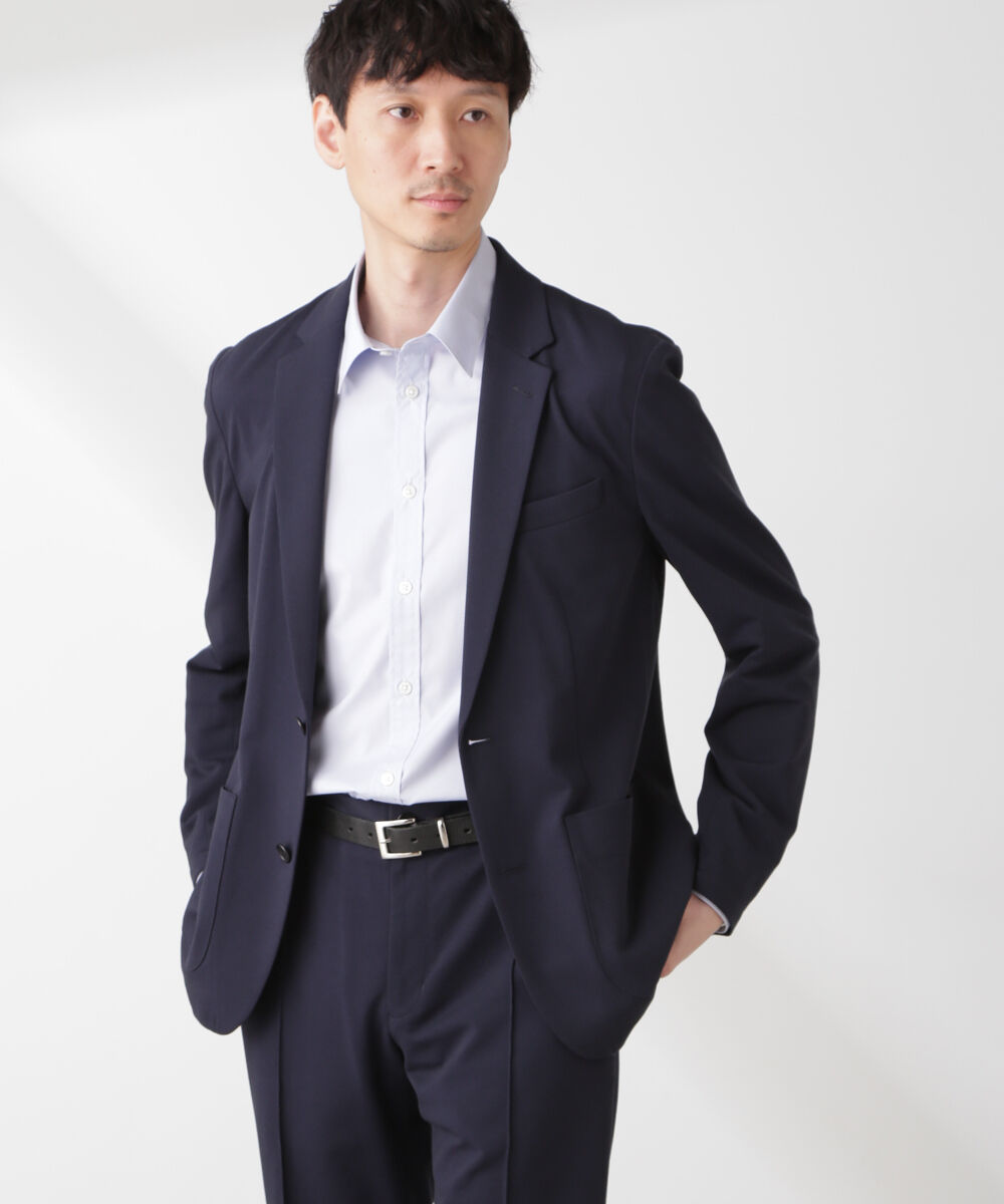 nano･universe「「N JACKET PREMIUM」IN DRY カノコストレッチジャケット(セットアップ可)」|スーツ|ネイビー