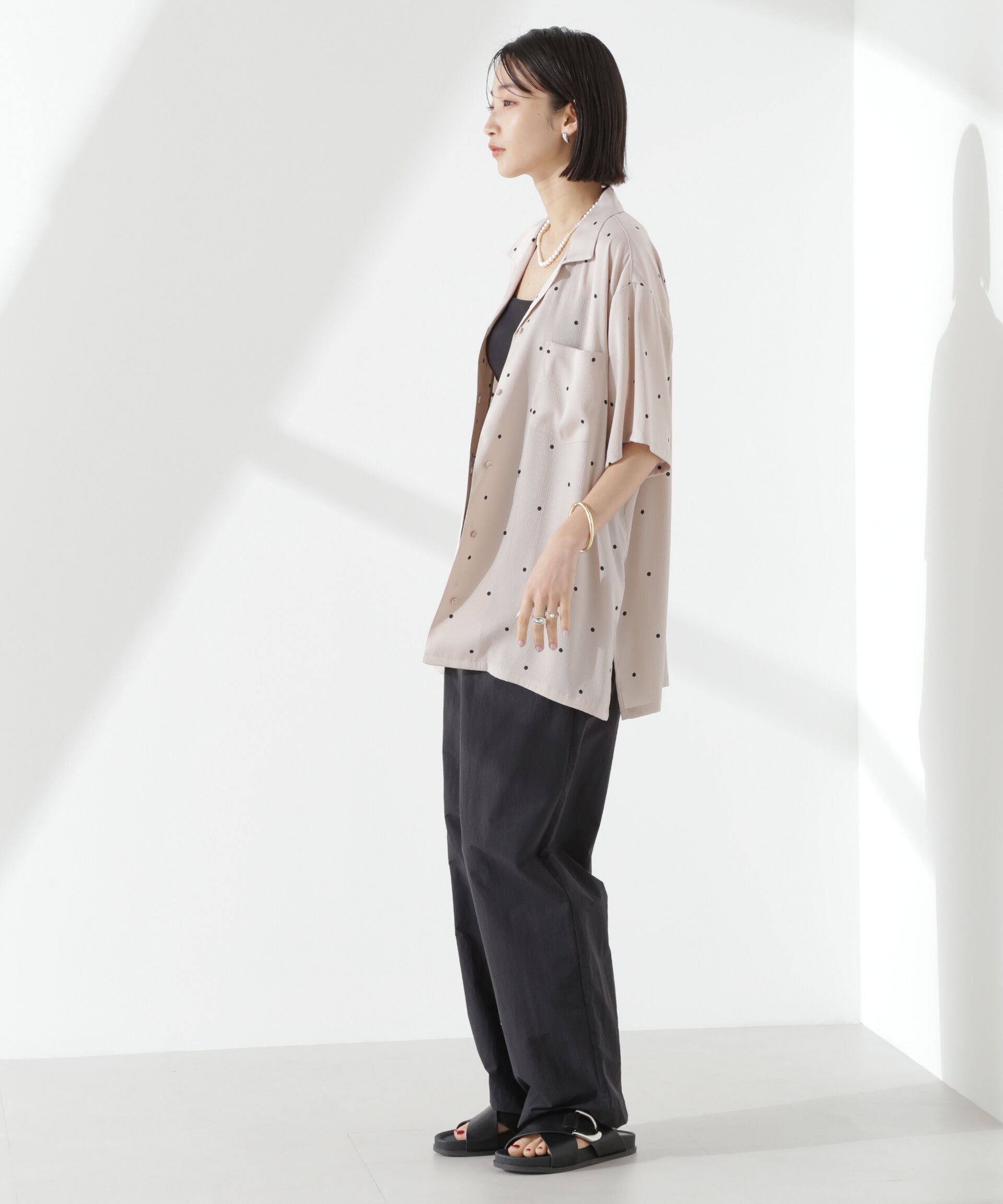 nano･universe「タスランワイドイージーパンツ」|チノ|