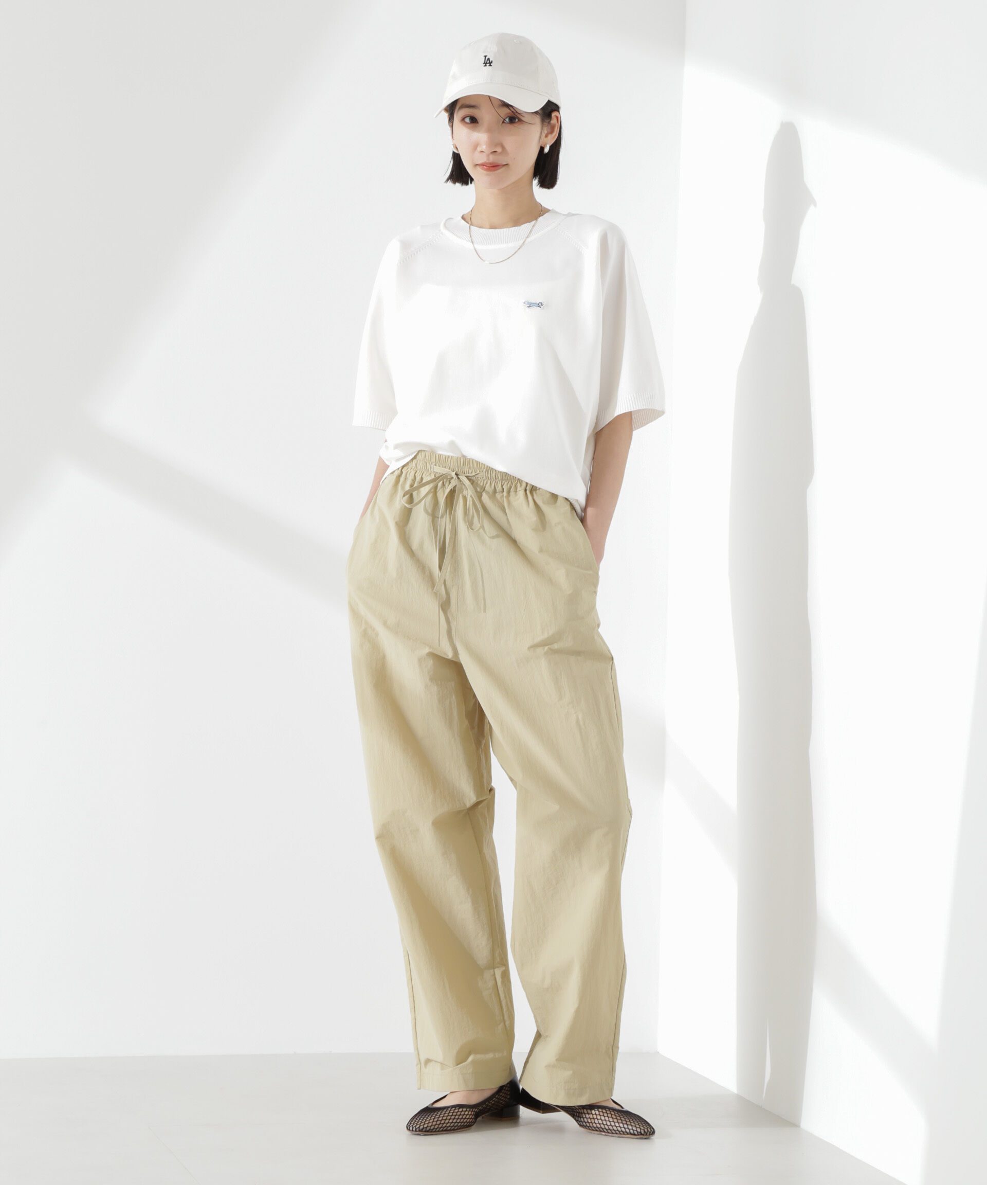 nano･universe「タスランワイドイージーパンツ」|チノ|