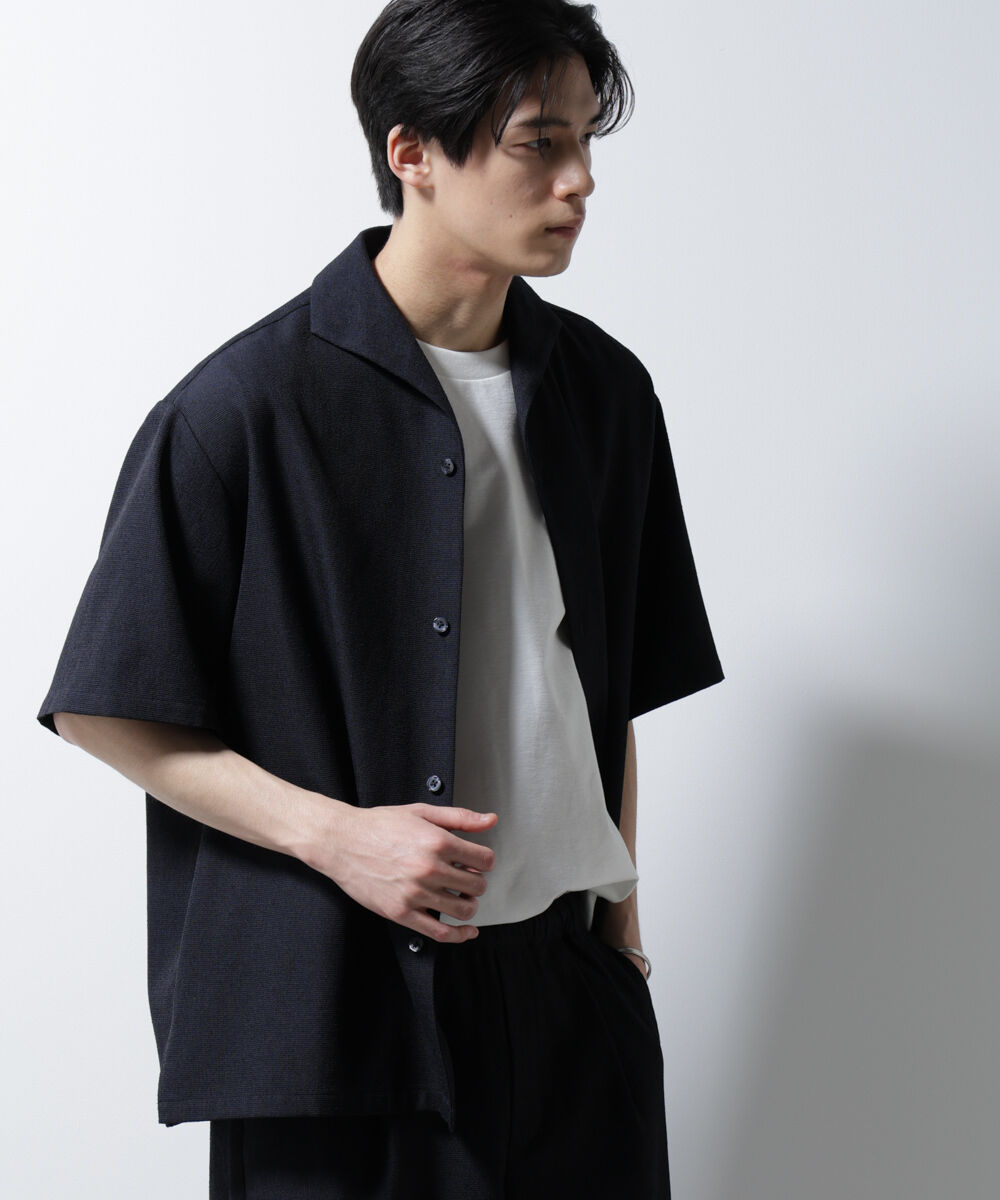 nano･universe「「MC」coveross(R)EOS ポリエステル ブッチャーイタリアンカラーシャツ」|シャツ・ブラウス|