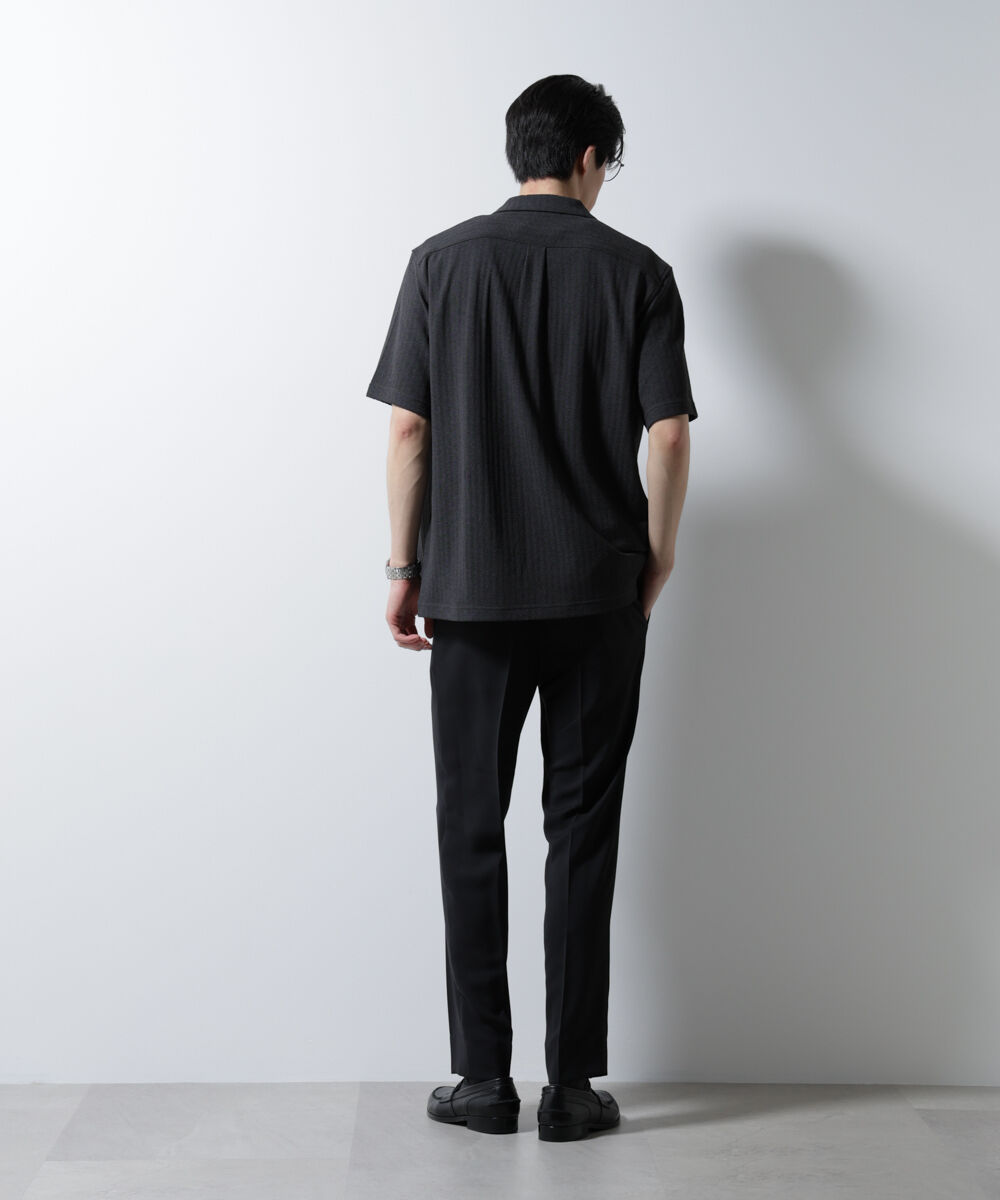 nano･universe「「Damerino」 ヘリンボン オープンカラーシャツ 半袖」|Tシャツ・カットソー|