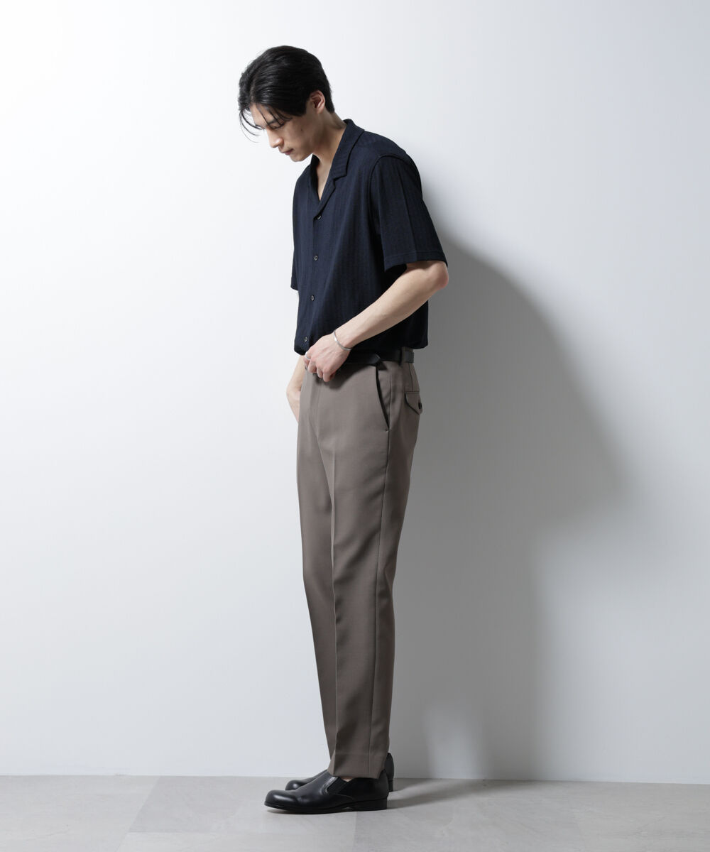 nano･universe「「Damerino」 ヘリンボン オープンカラーシャツ 半袖」|Tシャツ・カットソー|