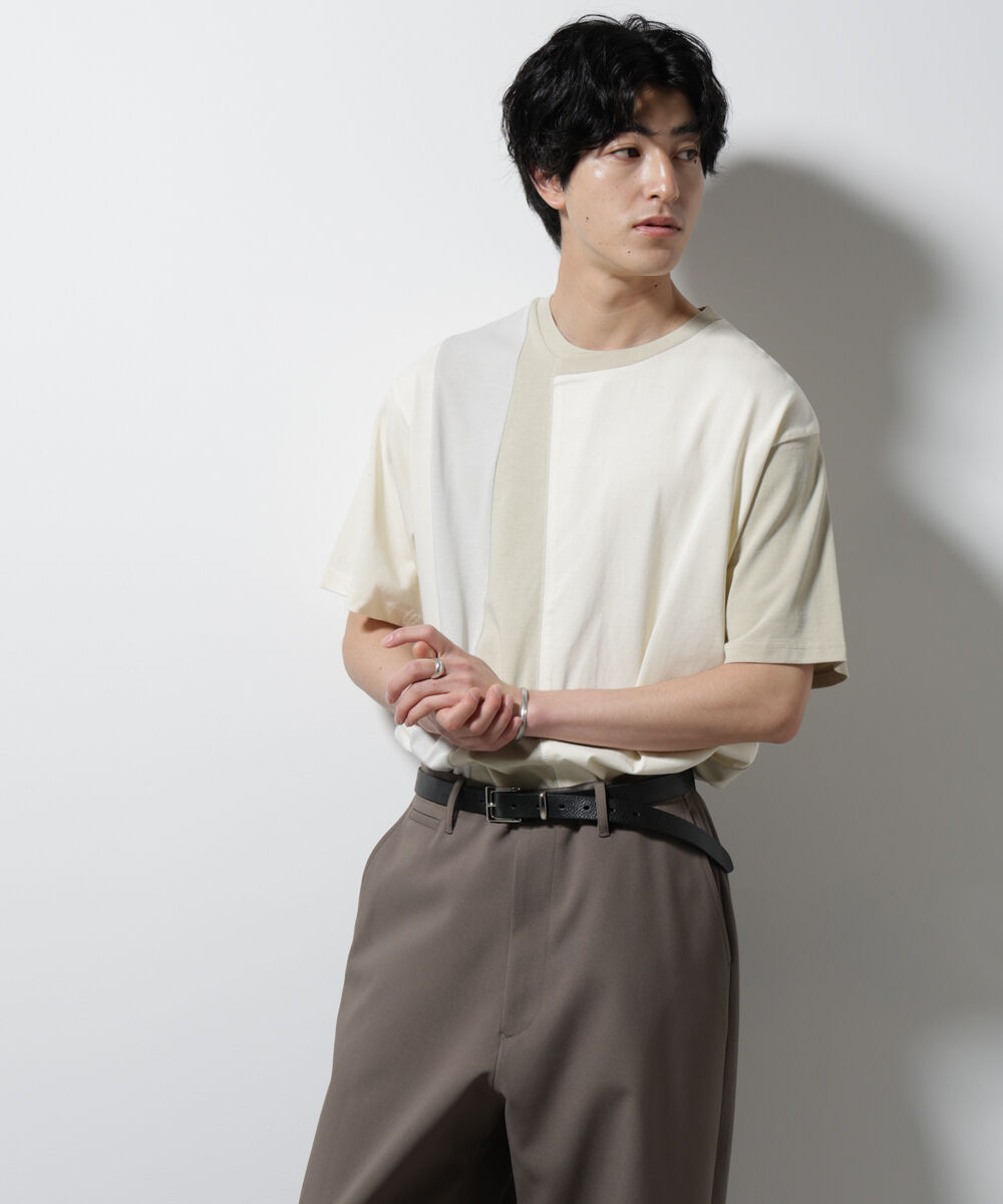 nano･universe「デザイン切替クルーネックTシャツ 半袖」|Tシャツ・カットソー|